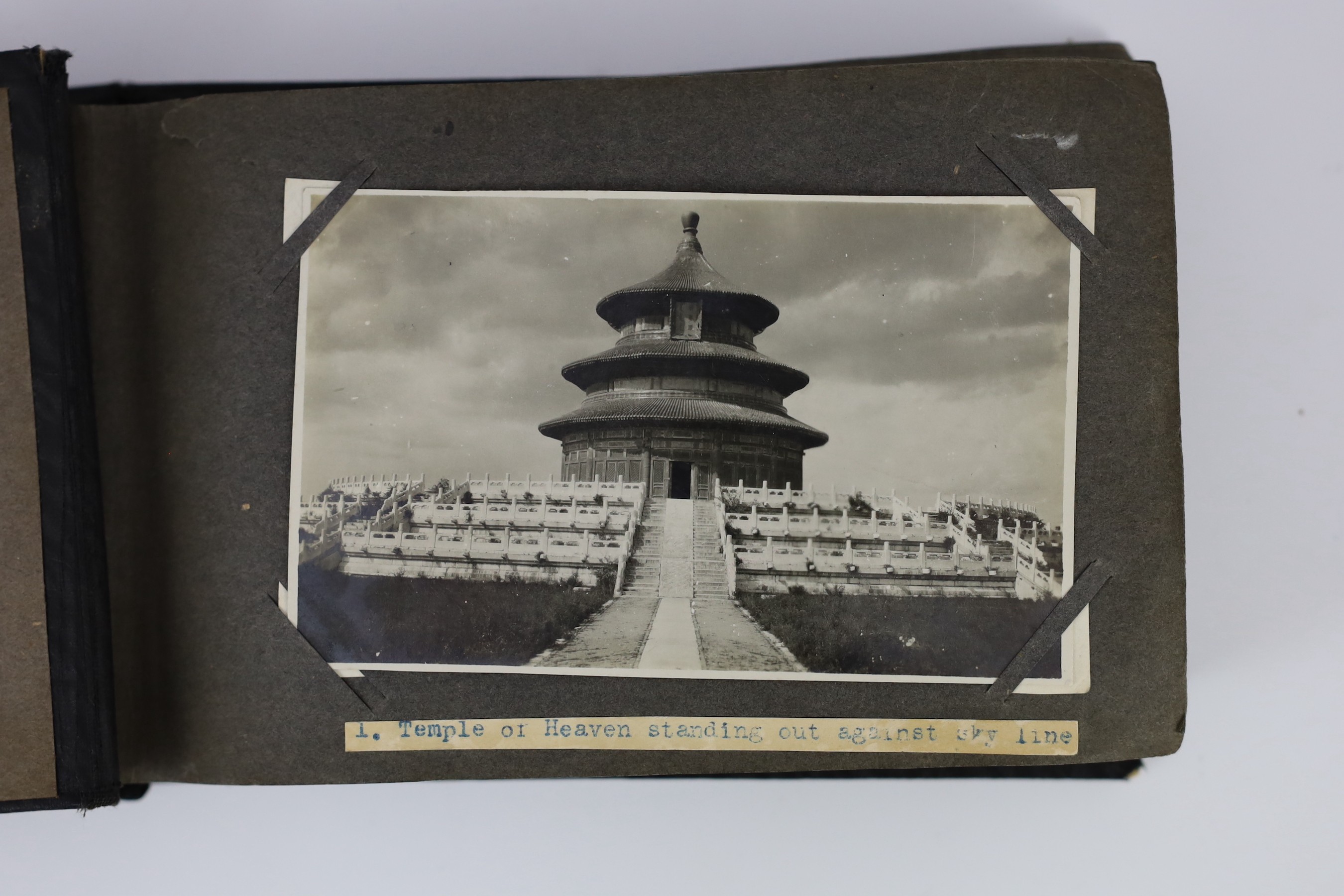 China, Beijing views, an album of photographs entitled ‘views of my tour Peking, by G. Knight, October 1930’, the album 13cm x 21cm